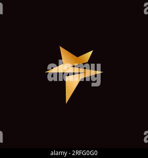 Letter S Star Logo Design. Star Gold Logo Stock Vector
