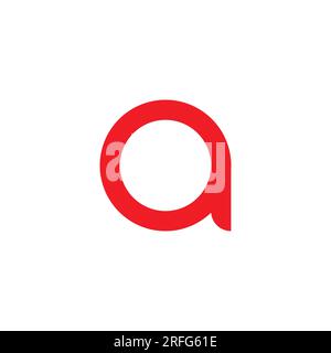 eps10 vector red initial letter a logo design template in lowercase isolated on white background Stock Vector