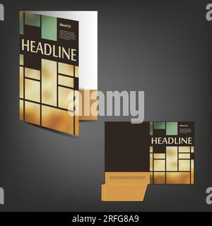 Corporate Folder with Die Cut Design Stock Vector