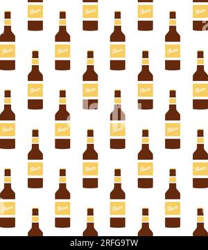 Beer repeat background. Doodle mug with alcohol seamless pattern ...