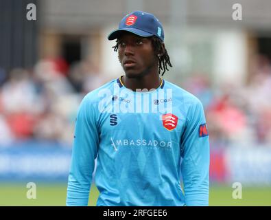 London, UK. 03rd Aug, 2023. Essex's Jamal Richards during Metro Bank One Day Cup match between Essex against Nottinghamshire at The Cloud County Ground, London on 03rd August, 2023 Credit: Action Foto Sport/Alamy Live News Stock Photo