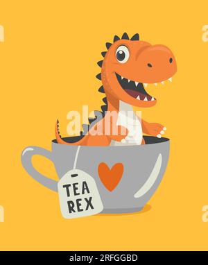  Tea Time with Tea Rex Dinosaur t-rex Tyrannosaurus