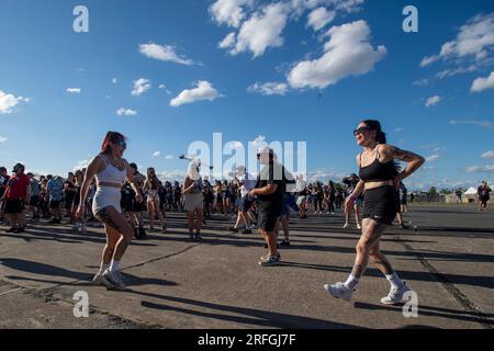 Milovice, Czech Republic. 03rd Aug, 2023. The Let It Roll, biggest drum