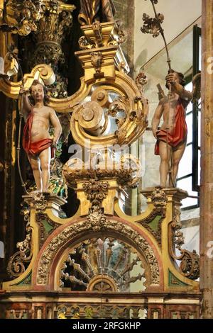 Side chapel Capilla de Nuestra Señora del Socorro Benedictine Monastery of San Martiño Pinario now a seminary Santiago de Compostela Galicia Spain Stock Photo