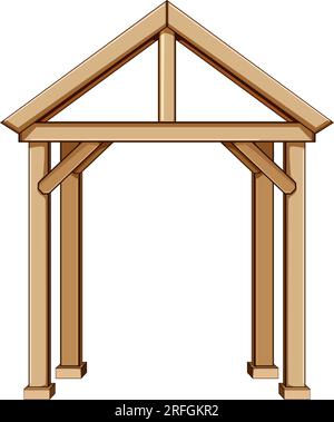 home pergola patio cartoon vector illustration Stock Vector