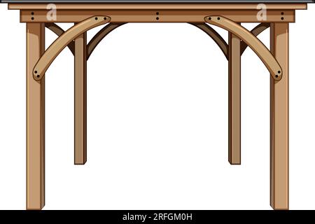 architecture pergola patio cartoon vector illustration Stock Vector