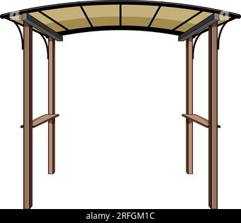 window pergola patio cartoon vector illustration Stock Vector
