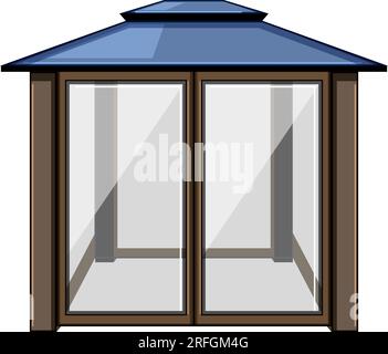 sky pergola patio cartoon vector illustration Stock Vector
