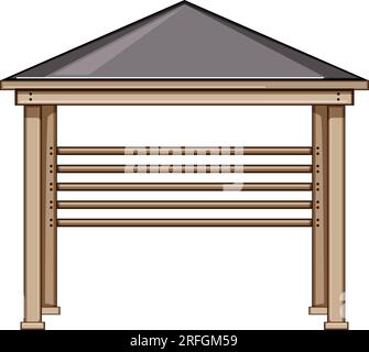 building pergola patio cartoon vector illustration Stock Vector