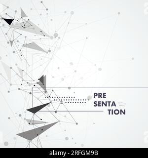 Grey graphic background dots with connections your design. Vector illustration Stock Vector