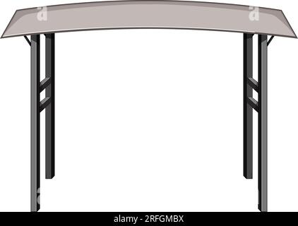 blue pergola patio cartoon vector illustration Stock Vector
