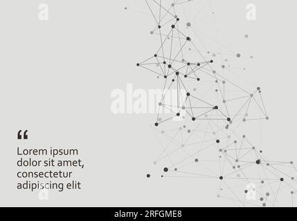Grey graphic background dots with connections for your design. Vector illustration Stock Vector