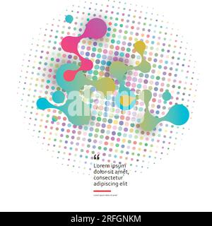 Abstract volumetric large molecules with bright circles white background Stock Vector