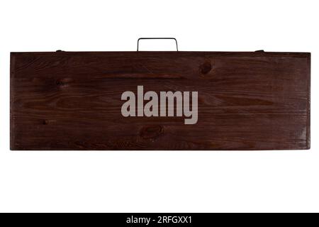 Wooden suicase or toolbox  isolated on white background Stock Photo