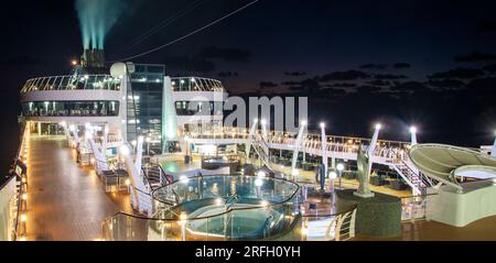 evening view of Cruise ship MSC Divina Stock Photo