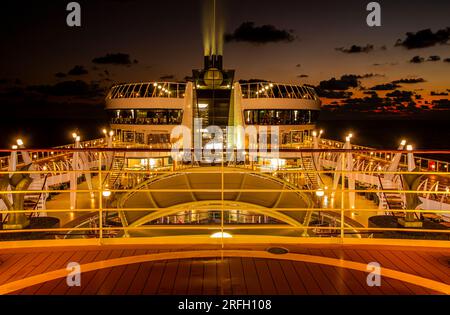 evening view of Cruise ship MSC Divina Stock Photo
