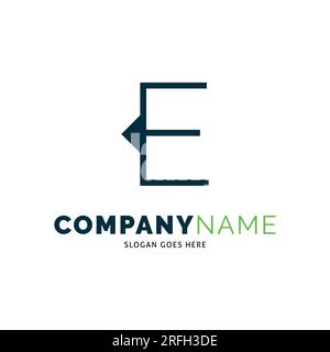 Initial Letter E Arrow Icon Vector Logo Template Illustration Design Stock Vector