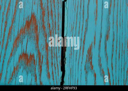 blue old broken wooden planks background Stock Photo