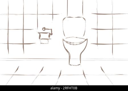 toilet sketch hand draw art decor background vector Stock Vector