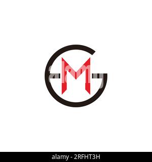 letter gm colorful round logo vector Stock Vector