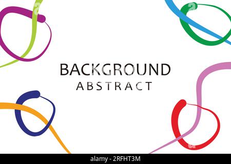 colorful simple ink style curves background vector Stock Vector