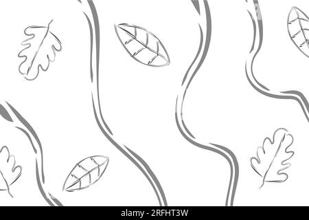 leaf river flow sketch pencil background vector Stock Vector