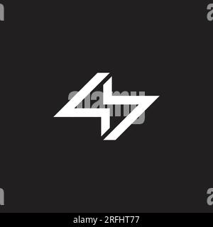 letter qb simple geometric arrow line logo vector Stock Vector