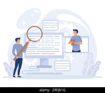 Project development specifications concept, Business analysis, software requirement description, vision and scope document, SWOT analysis, flat vector Stock Vector