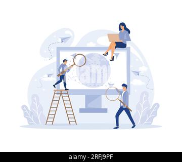 Desktop Computer with Earth Planet on Screen, Global Routes business tracking, flat vector modern illustration Stock Vector