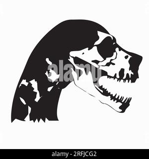 Silhouette Dog head skull vector illustration Stock Vector