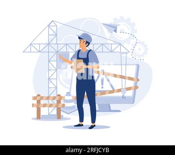 website maintenance, coding and programming, under maintenance, technology, software development, flat vector modern illustration Stock Vector