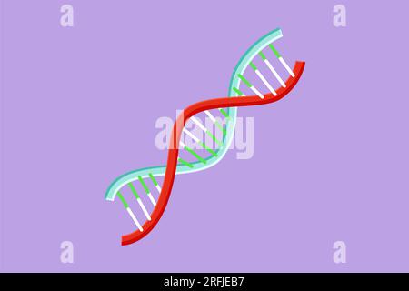 Graphic flat design drawing of helix or DNA logo. Low poly wireframe style. Concept for biotech, science, medicine. Technology and innovation in genet Stock Photo