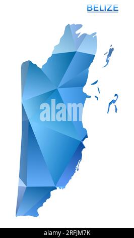 Vector polygonal Belize map. Vibrant geometric country in low poly style. Attractive illustration for your infographics. Stock Vector