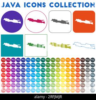 Java Indonesia island map silhouette region territory, black shape ...