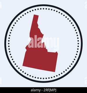Idaho icon. Round logo with US state map and title. Stylish Idaho badge ...