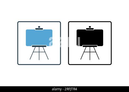 Easel icon. icon related to painting. stand used to hold the canvas. solid icon style. Simple vector design editable Stock Vector