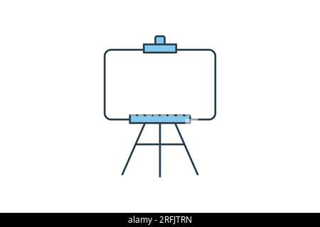 Easel icon. icon related to painting. stand used to hold the canvas. flat line icon style. Simple vector design editable Stock Vector