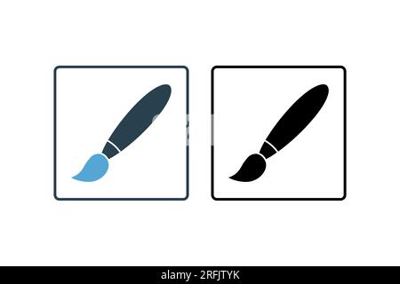 Paint brush icon. icon related to A classic symbol of painting and creativity. solid icon style. Simple vector design editable Stock Vector