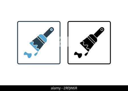 c icon. icon related to painting. solid icon style. Simple vector design editable Stock Vector