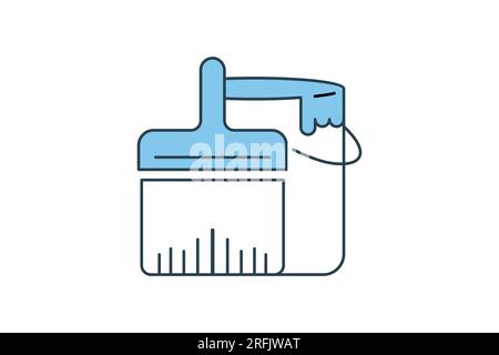 Paint Pots icon. icon related to painting. flat line icon style. Simple vector design editable Stock Vector