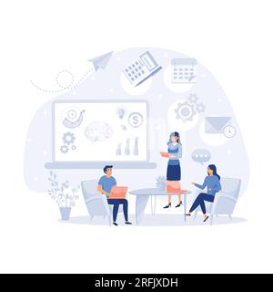 time management, planning, task app, planning, task app, Creative flat design for web banner, flat modern vector illustration Stock Vector