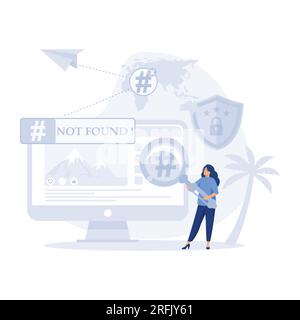 Blog promotion mistake. Ineffective keywords analysis. Idea of search engine optimization for blog promotion, flat vector modern illustration Stock Vector