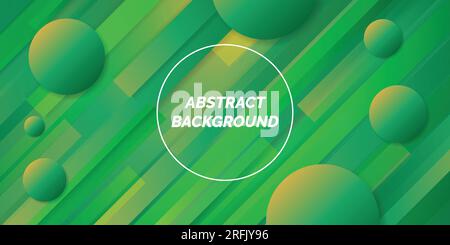 Abstract background with 3d balls, green composition, modern template for website, banner art, poster design, vector Stock Vector