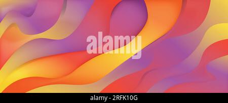 Elegant liquid fluid gradient colour background design, abstract background with liquid shapes, banner, poster vector illustration. Stock Vector