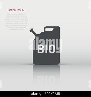 Gasoline canister icon in flat style. Petrol can vector illustration on white isolated background. Fuel container sign business concept. Stock Vector