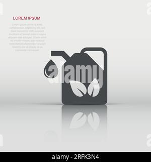 Gasoline canister icon in flat style. Petrol can vector illustration on white isolated background. Fuel container sign business concept. Stock Vector