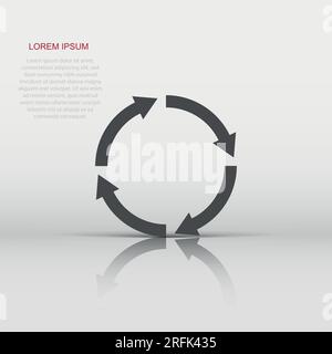 Recycle icon in flat style. Reuse vector illustration on white isolated background. Recycling sign business concept. Stock Vector