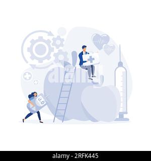 Diabetic Blood Glucose Level Test at Digital Glucometer. Insulin Drop for Health Care Treatment, flat vector modern illustration Stock Vector