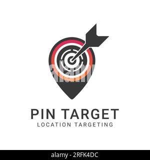 Pin Target Logo Design Target Location Logotype Stock Vector