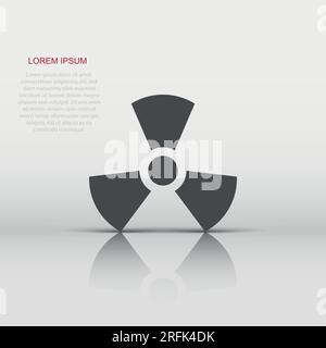 Nuclear radiation icon in flat style. Radioactivity vector illustration on white isolated background. Toxic sign business concept. Stock Vector